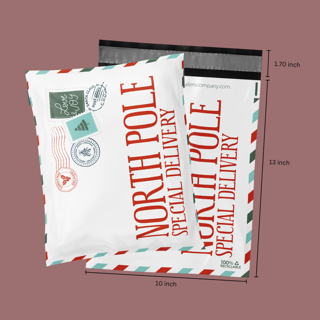 10x13" Christmas Poly Mailers