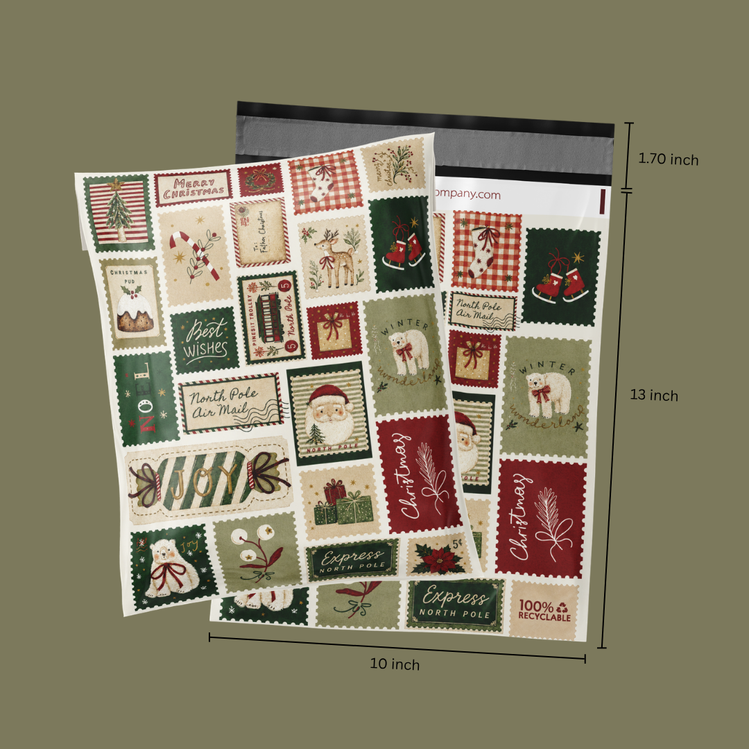 10x13" Postal Christmas Poly Mailer