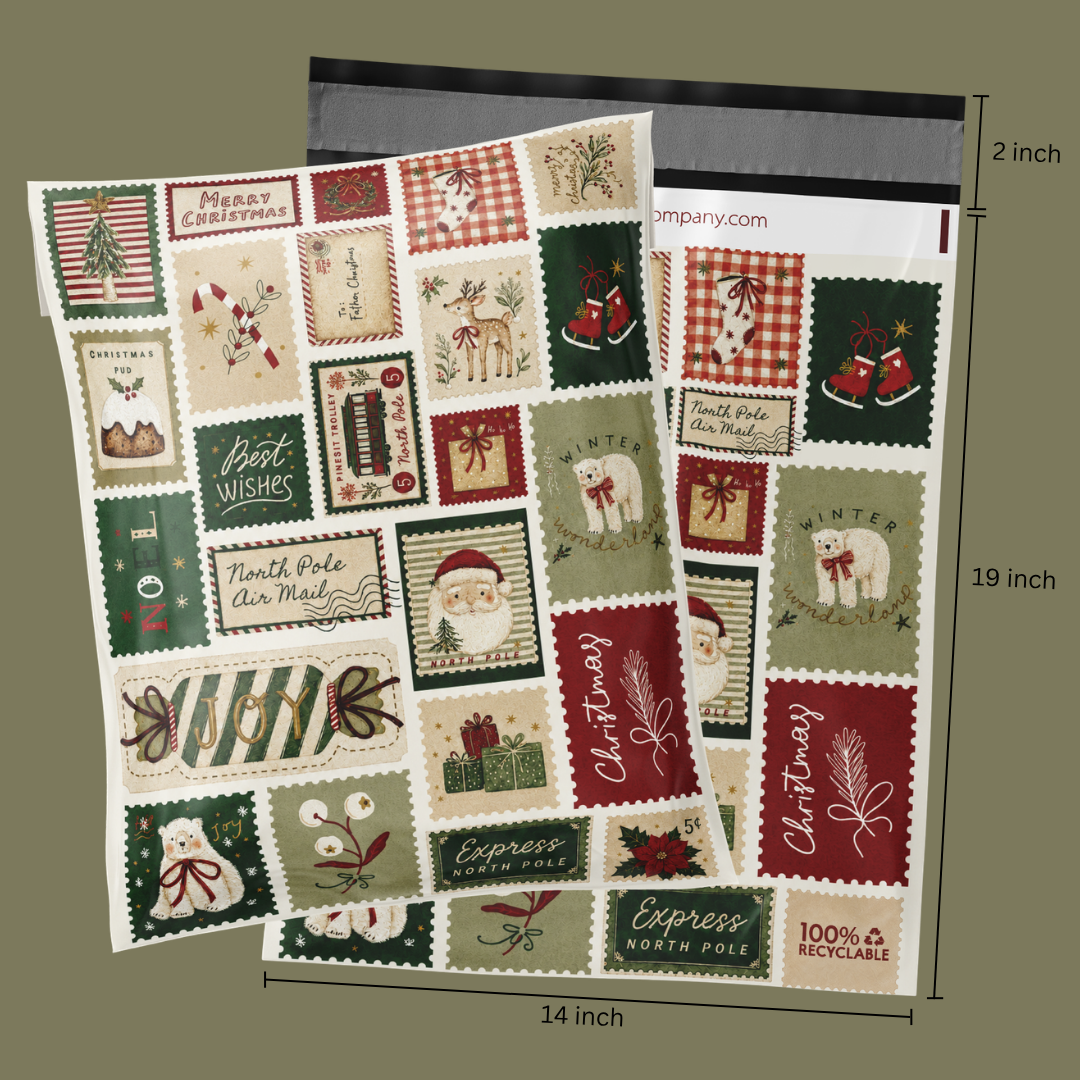 14x19" Postal Christmas Poly Mailer