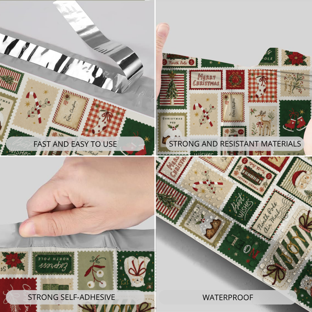 10x13" Postal Christmas Poly Mailer