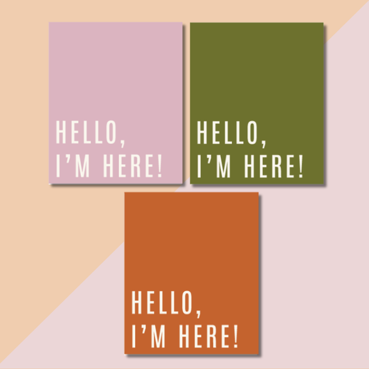 Insert Cards "Hello I'm Here" Mix