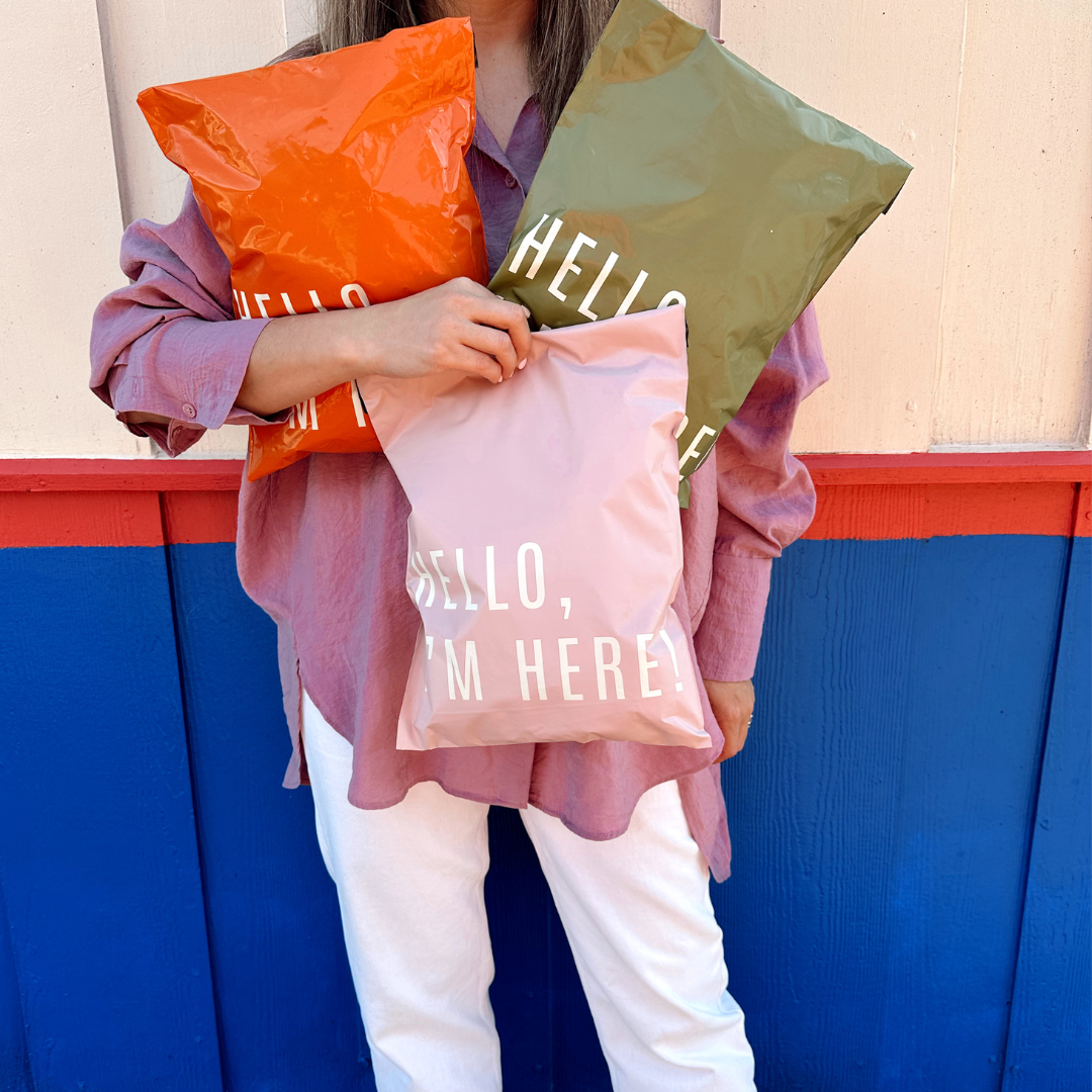 10x13 Hello I'm Here Mix Poly Mailer – THE MAILERS COMPANY - US 10x13 Hello I'm Here Mix Poly Mailer – THE MAILERS COMPANY - US