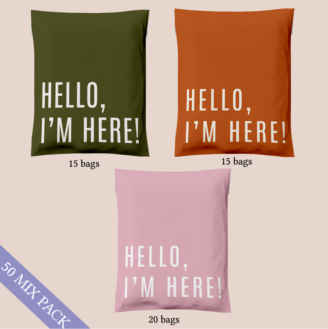 14x19" Hello I'm Here Mix Poly Mailer