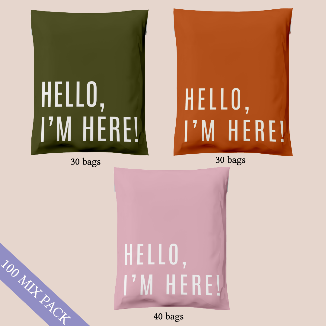 14x19" Hello I'm Here Mix Poly Mailer