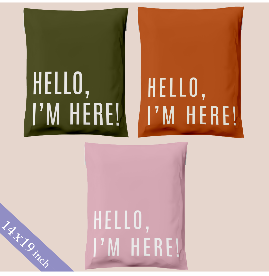 14x19" Hello I'm Here Mix Poly Mailer