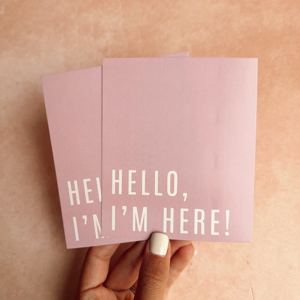 Insert Cards "Hello, I'm here" Pink