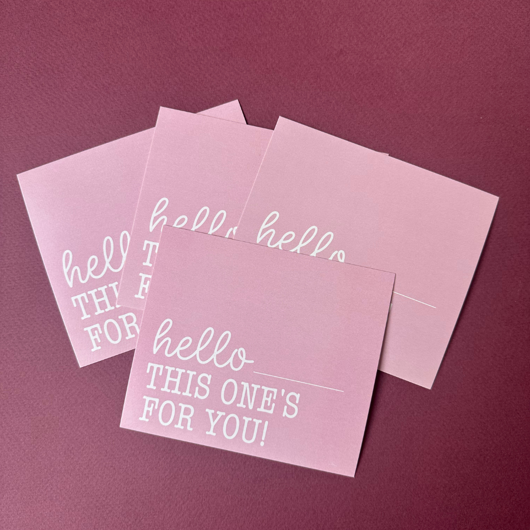 Insert Cards "hello _," Pink