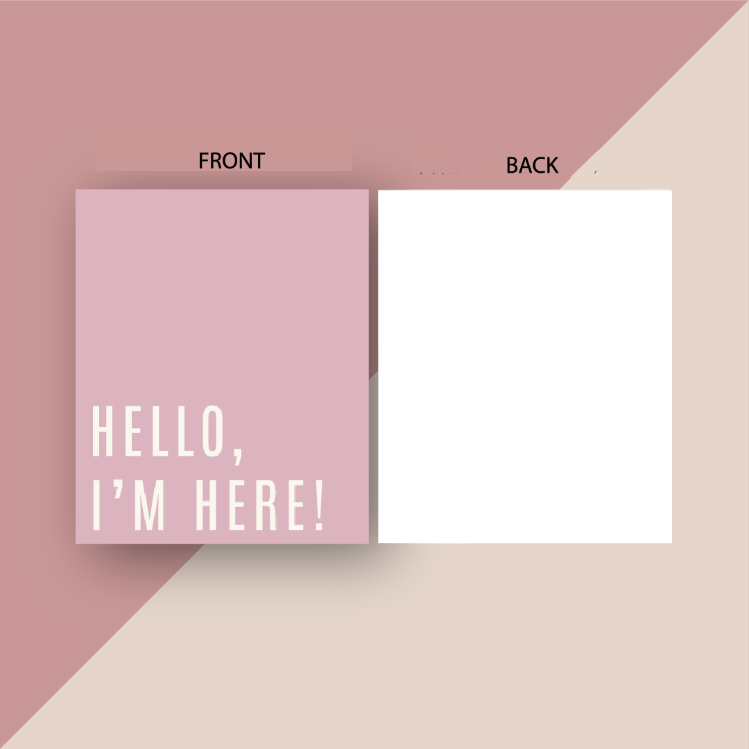 Insert Cards "Hello, I'm here" Pink