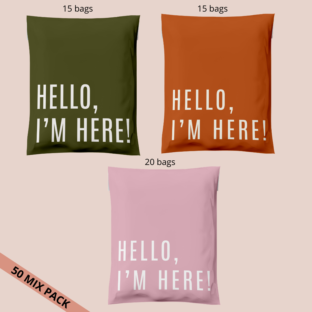 10x13" Hello I'm Here Mix Poly Mailer