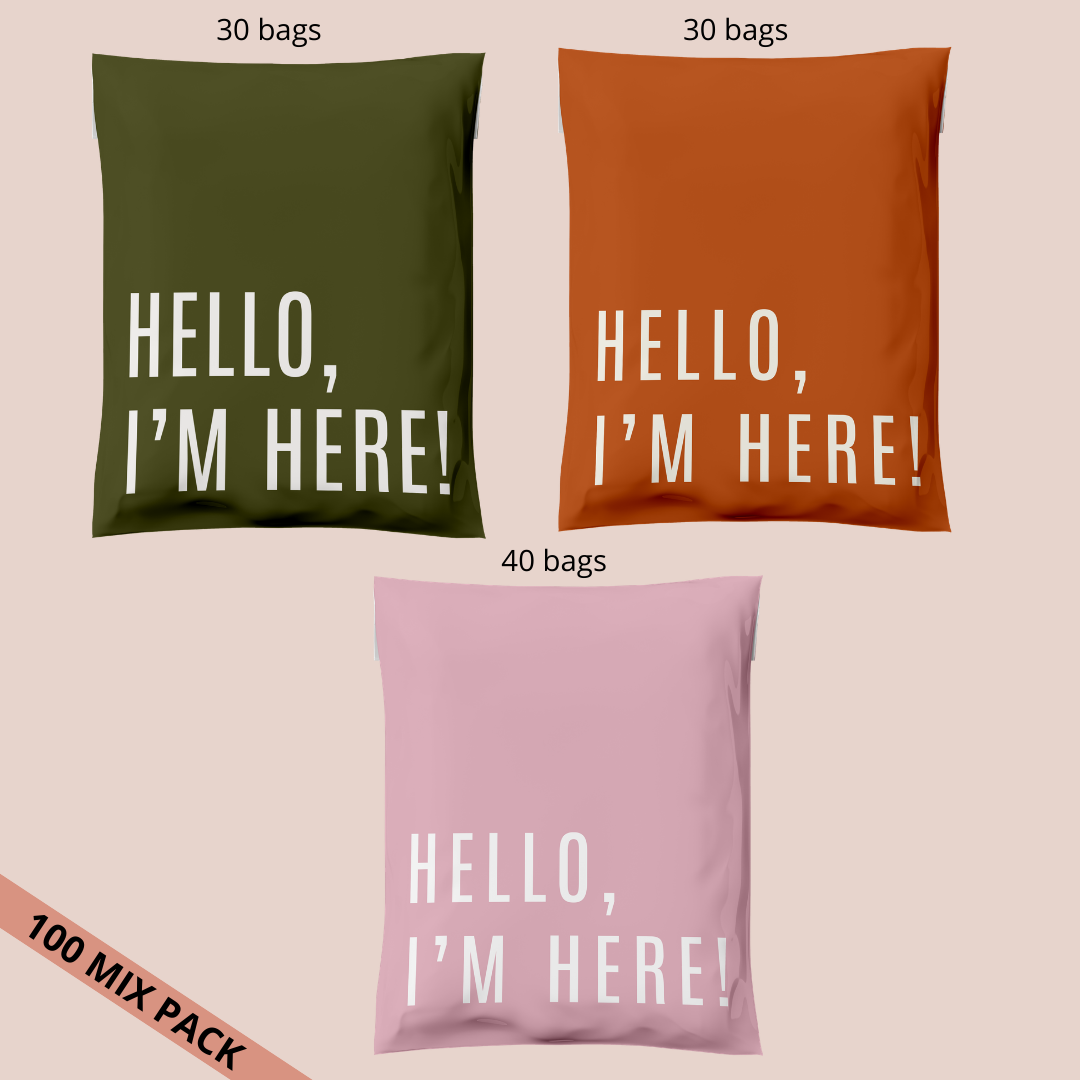10x13" Hello I'm Here Mix Poly Mailer
