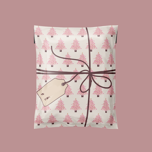 10x13" Pink Christmas Poly Mailer