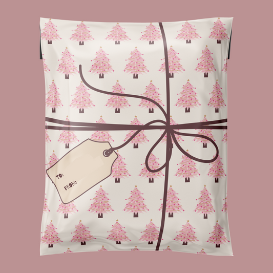 14x19" Pink Christmas Poly Mailer