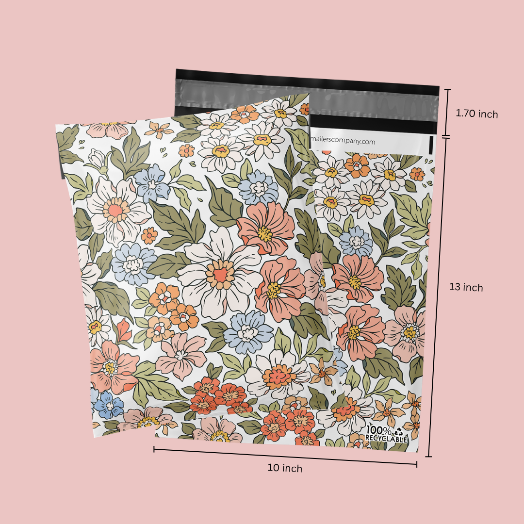 10x13" Summer Flowers Poly Mailer