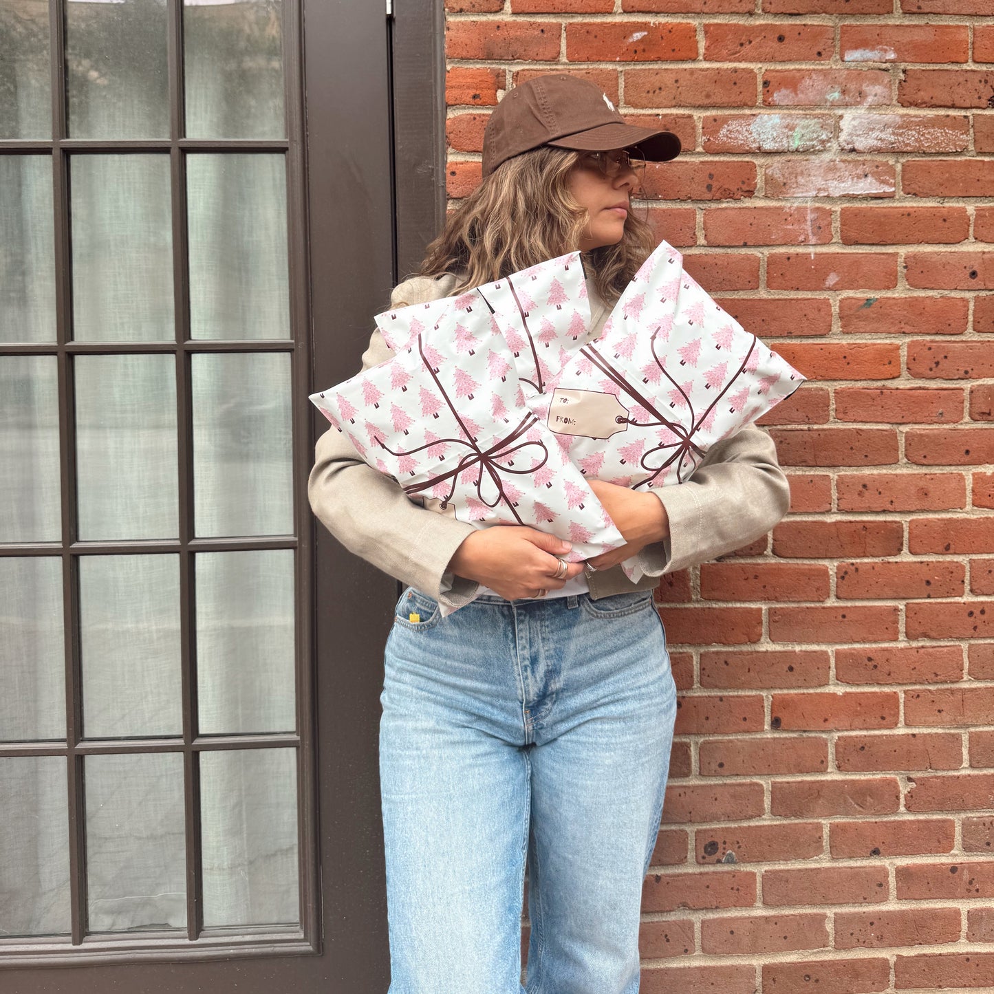 10x13" Pink Christmas Poly Mailer