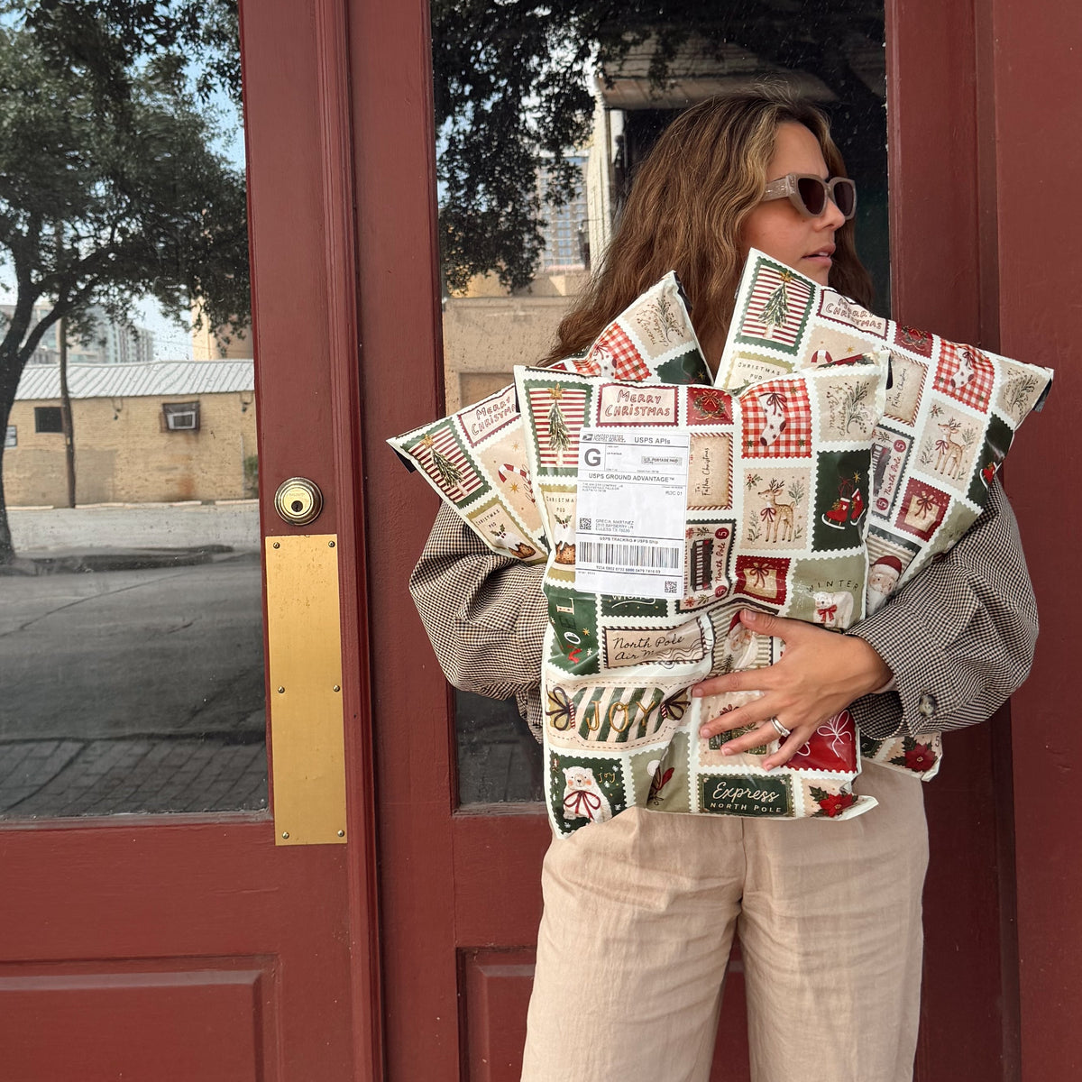 14x19" Postal Christmas Poly Mailer