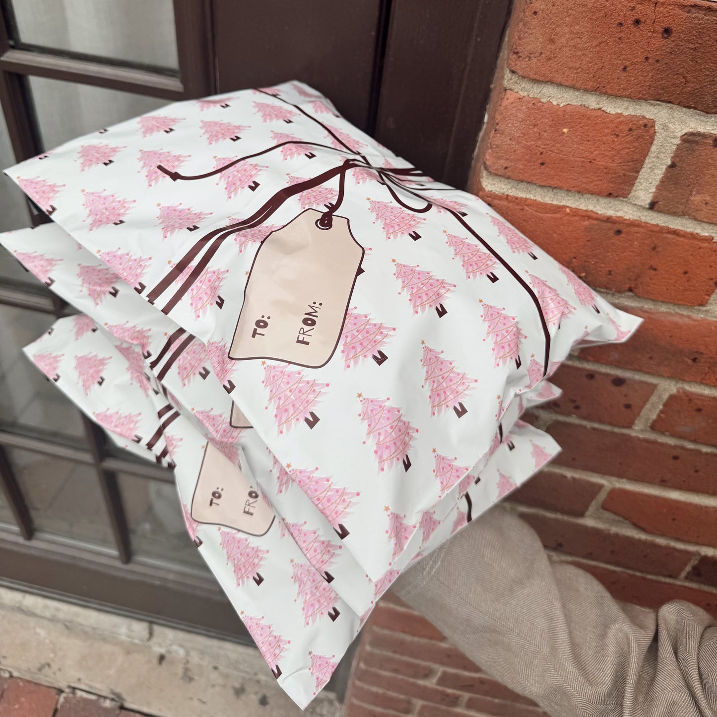 10x13" Pink Christmas Poly Mailer