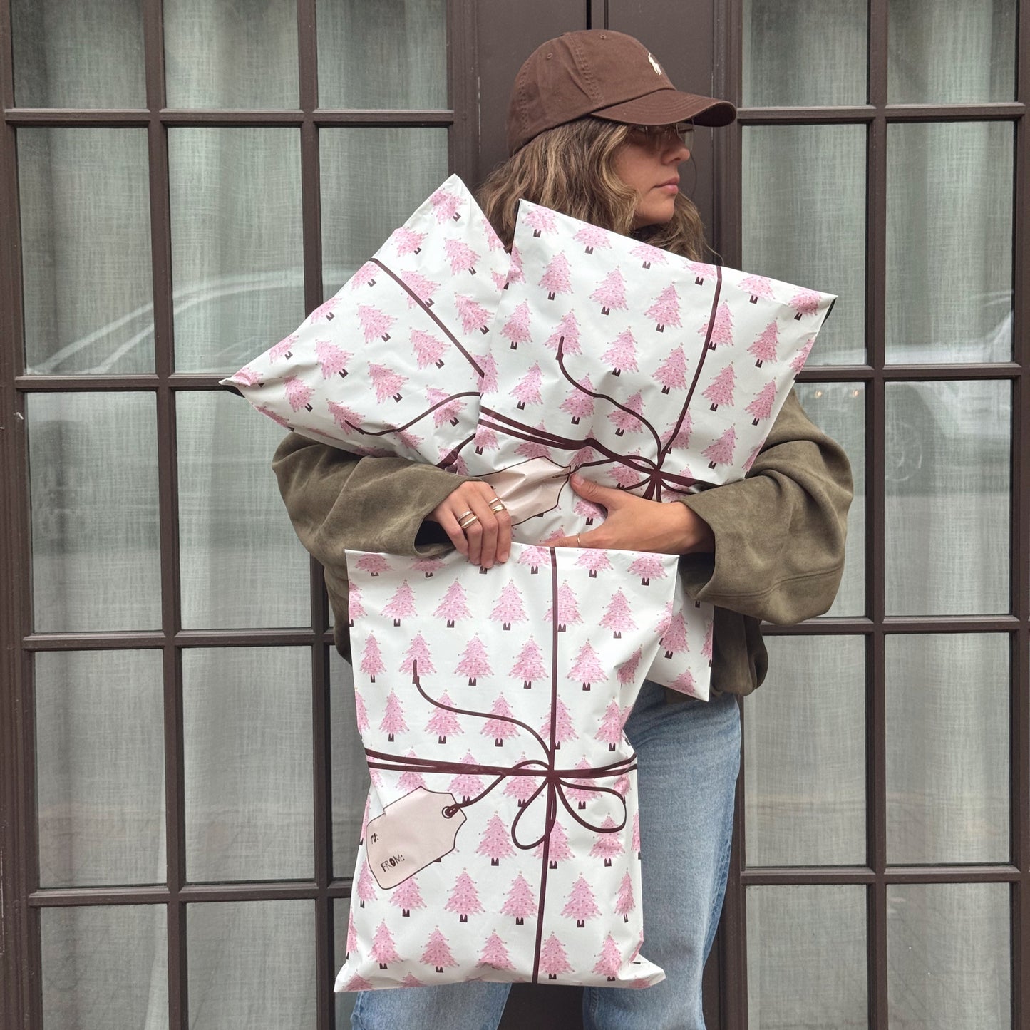 14x19" Pink Christmas Poly Mailer