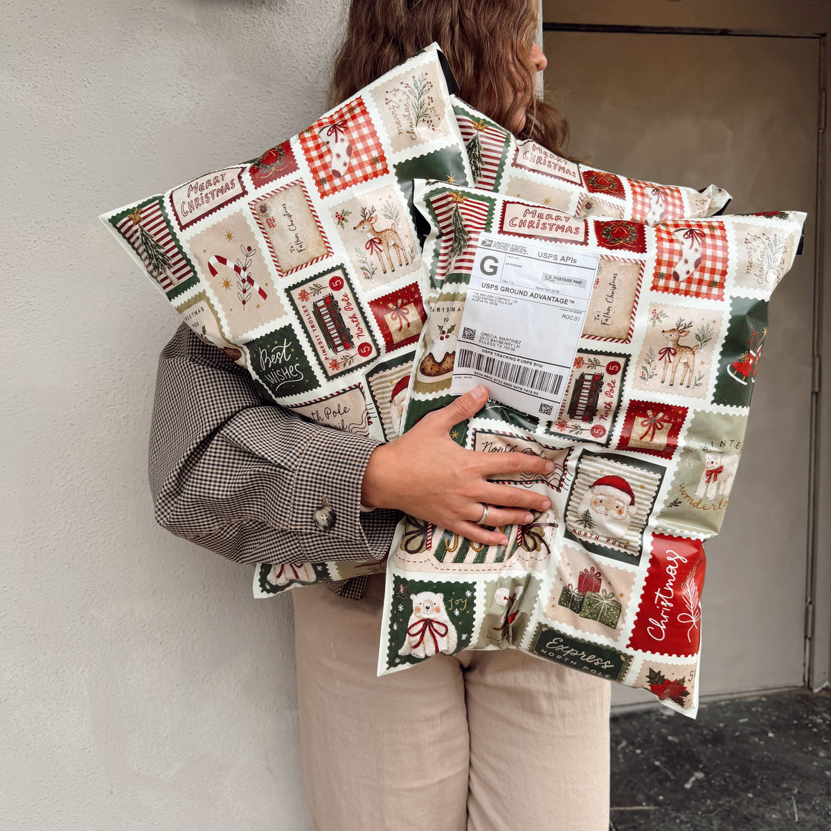 14x19" Postal Christmas Poly Mailer