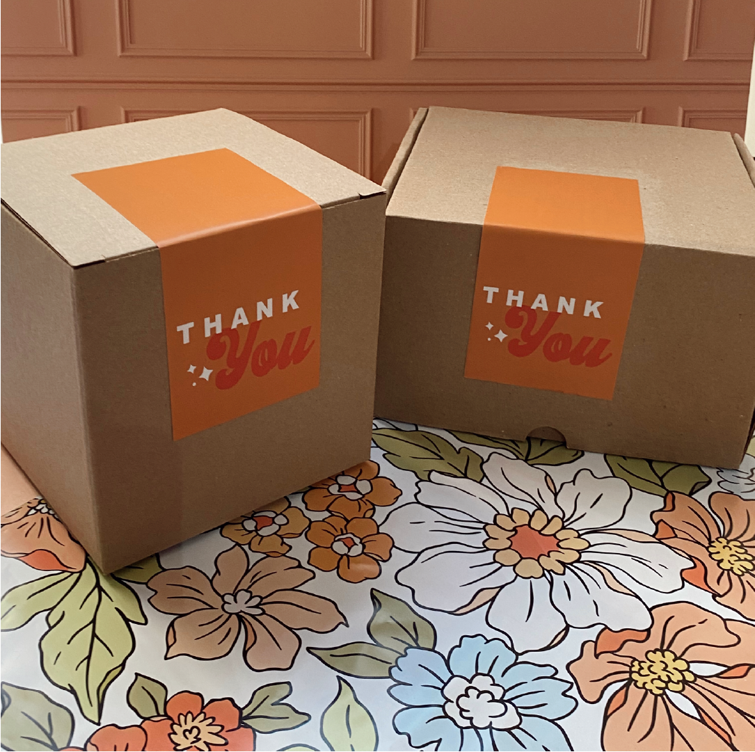 Sticker "Thank you" Orange